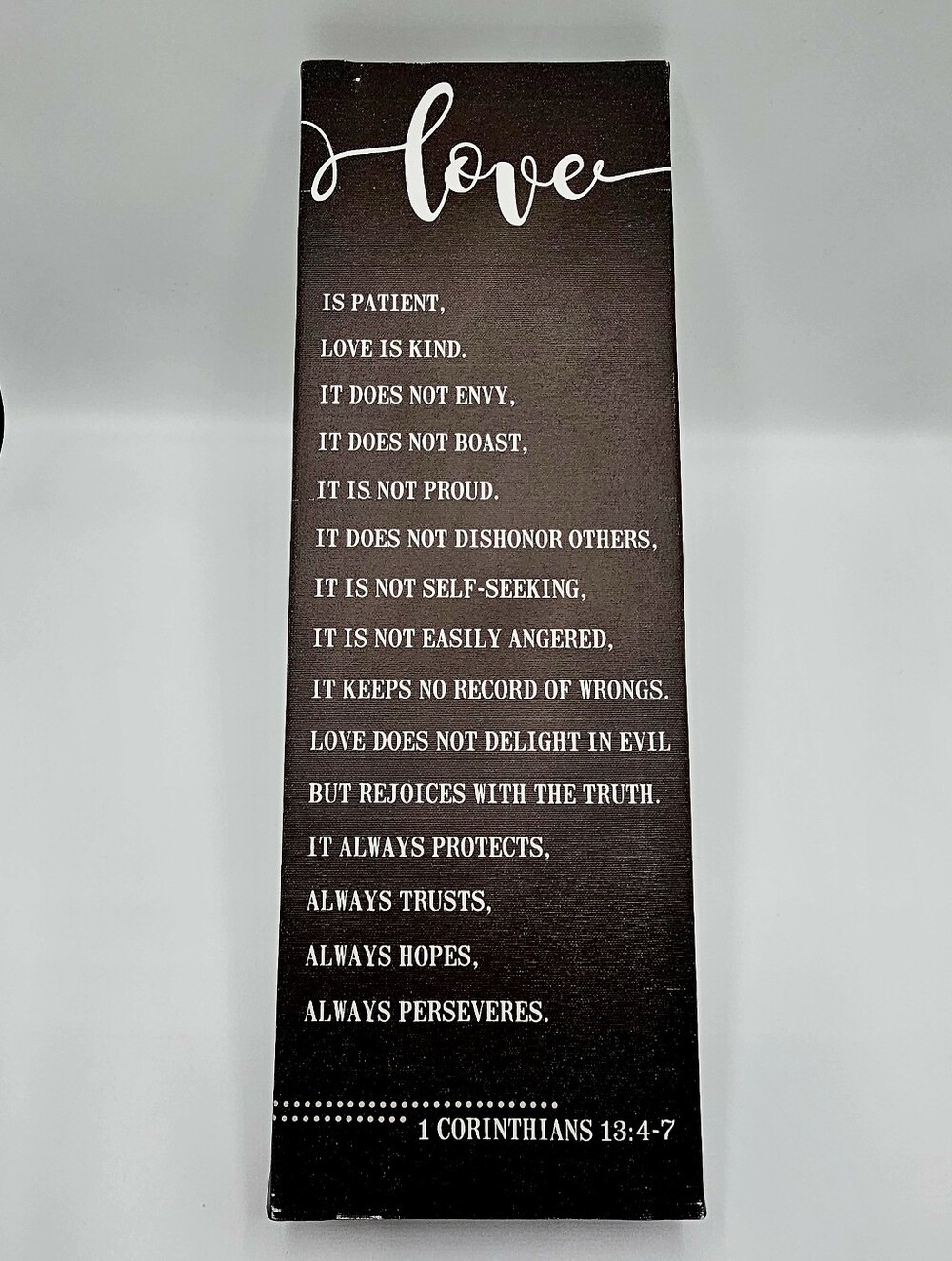 Love Inspirational Wall Plaque - Black
